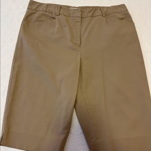 Ellen Tracy khaki colored knee length shorts, high waist, size 14